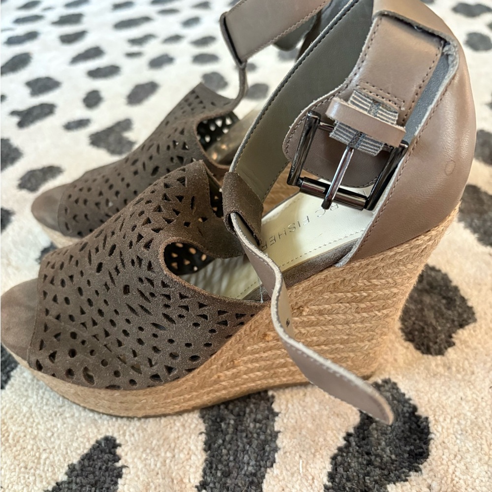 Marc Fisher Taupe Wedge Sandals